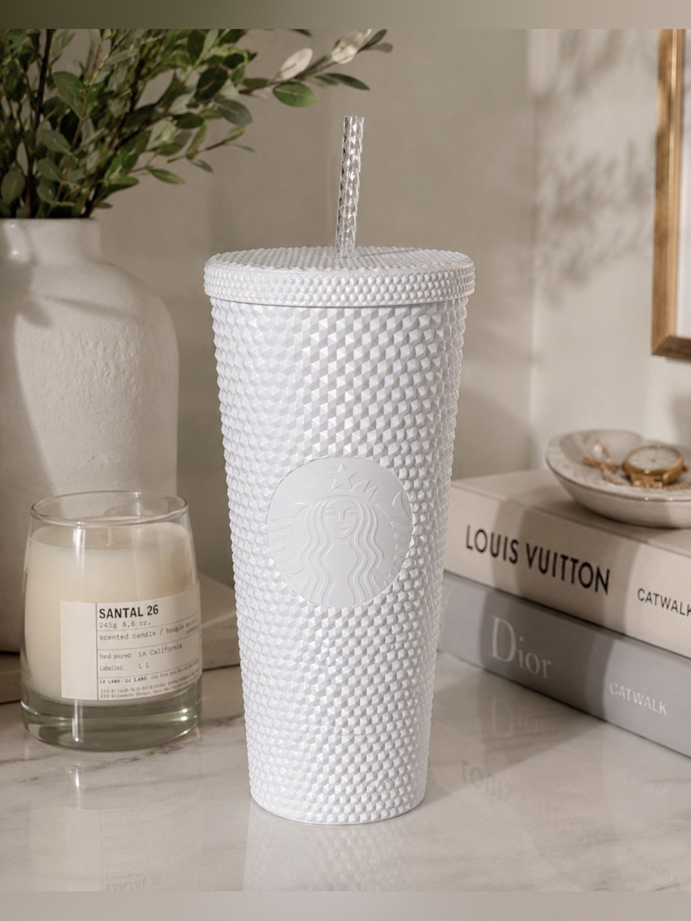 Starbucks Spring 2024 White Studded Bling Venti 24oz Tumbler Cup